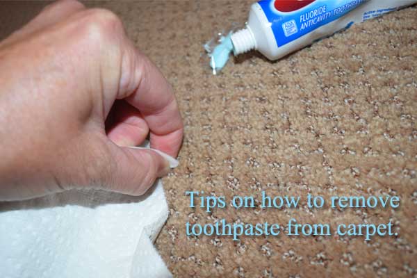 remove toothpaste from carpet